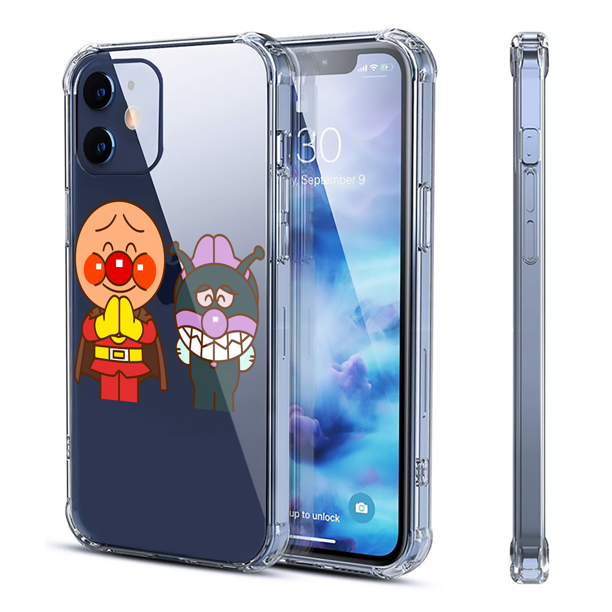 （画像用） アンパンマン Anpanman 【iPhone 12シリーズ対応】透明スマホケース（クリアソフトケース）
